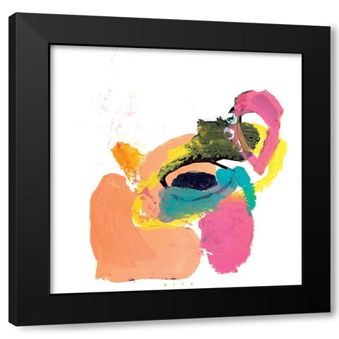 Bounce Black Modern Wood Framed Art Print with Double Matting by Christine, Niya