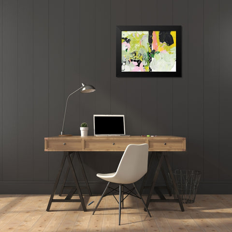 Mustard Fields In Style Black Modern Wood Framed Art Print by Christine, Niya