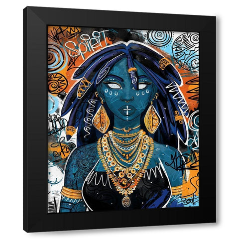 Ogechi Black Modern Wood Framed Art Print with Double Matting by Copeland, Justin