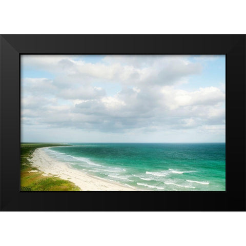 Coastal Blue Black Modern Wood Framed Art Print by Colligan, Lynann