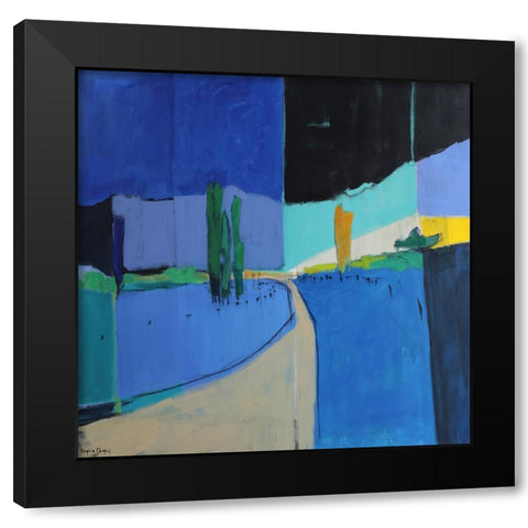 A Road Between Black Modern Wood Framed Art Print by Chapuis, Virginia