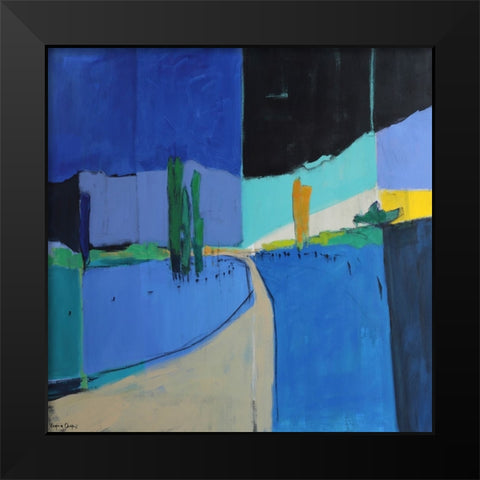 A Road Between Black Modern Wood Framed Art Print by Chapuis, Virginia