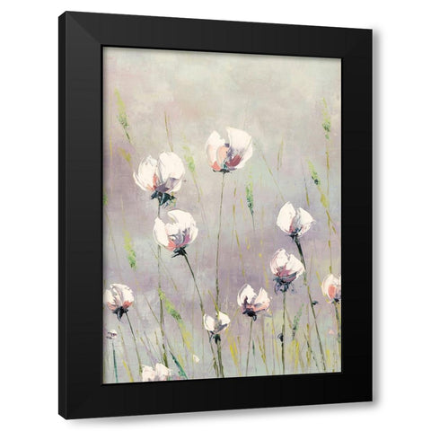 White Tulips Black Modern Wood Framed Art Print by Coghlan, Emma