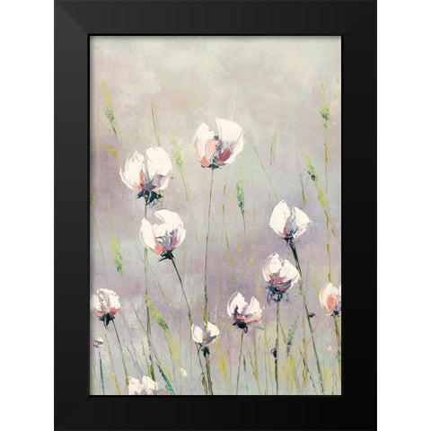White Tulips Black Modern Wood Framed Art Print by Coghlan, Emma