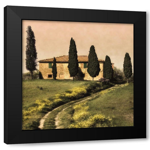 Tuscan Farmhouse Black Modern Wood Framed Art Print with Double Matting by Carmel, Elizabeth