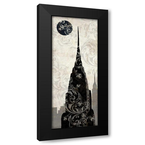 Moon over New York Black Modern Wood Framed Art Print by Color Bakery