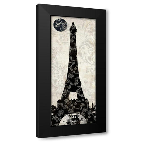 Moon over Paris Black Modern Wood Framed Art Print by Color Bakery