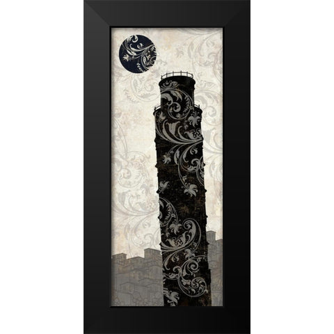 Moon over Pisa Black Modern Wood Framed Art Print by Color Bakery