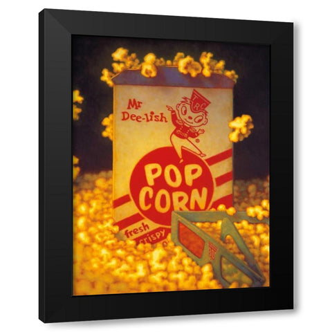 3D Popcorn Black Modern Wood Framed Art Print by Colletta, TR