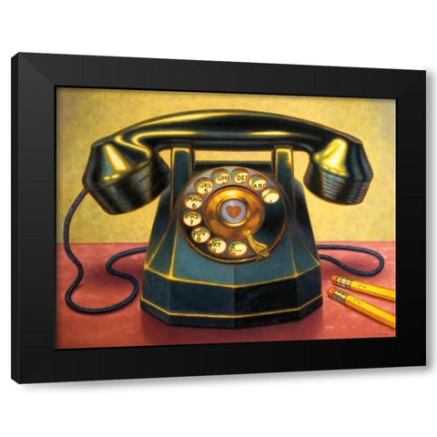 Keep in Touch Black Modern Wood Framed Art Print with Double Matting by Colletta, TR