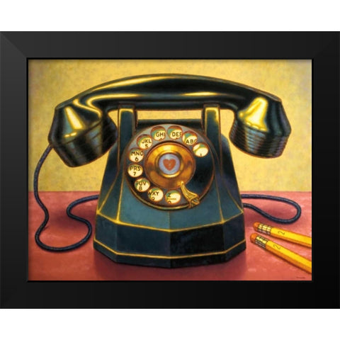 Keep in Touch Black Modern Wood Framed Art Print by Colletta, TR