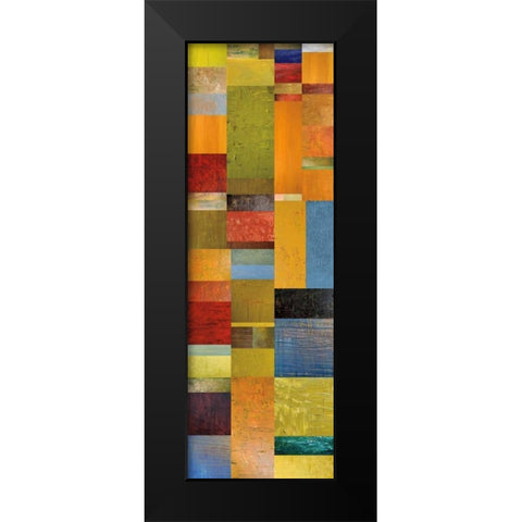 Color Panels with Green Grass Black Modern Wood Framed Art Print by Calkins, Michelle