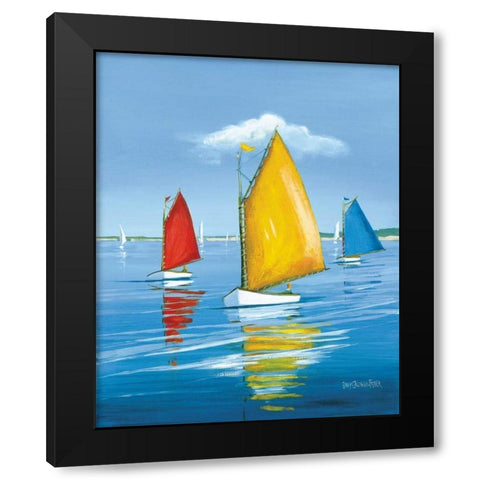 Newport Regatta Black Modern Wood Framed Art Print by Caldwell Fisher, Sally