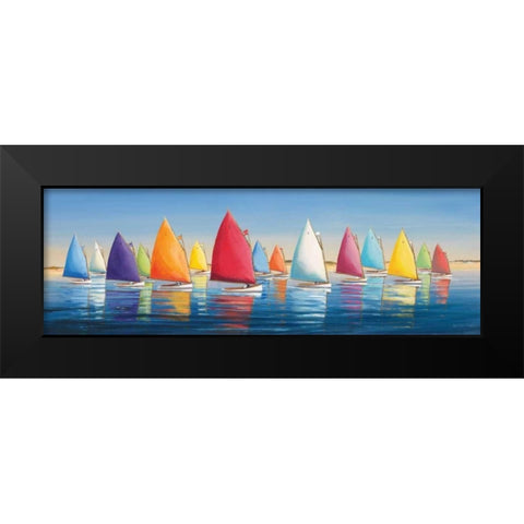 Flying Colors Black Modern Wood Framed Art Print by Caldwell Fisher, Sally
