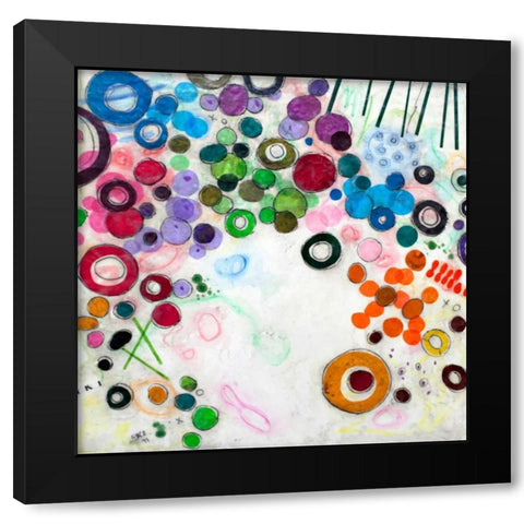 Flourish Black Modern Wood Framed Art Print by Cochran, Gina