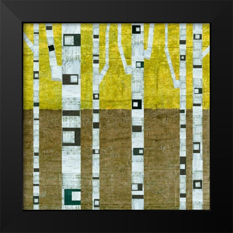 Fall Birches Black Modern Wood Framed Art Print by Calkins, Michelle