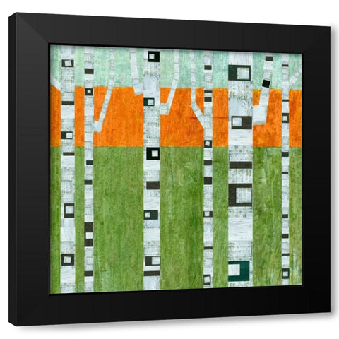 Spring Birches Black Modern Wood Framed Art Print by Calkins, Michelle