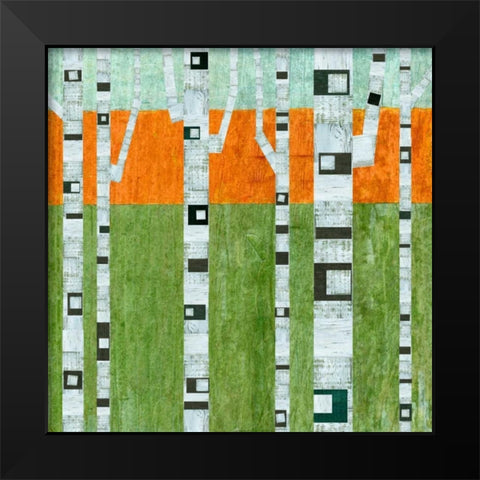 Spring Birches Black Modern Wood Framed Art Print by Calkins, Michelle