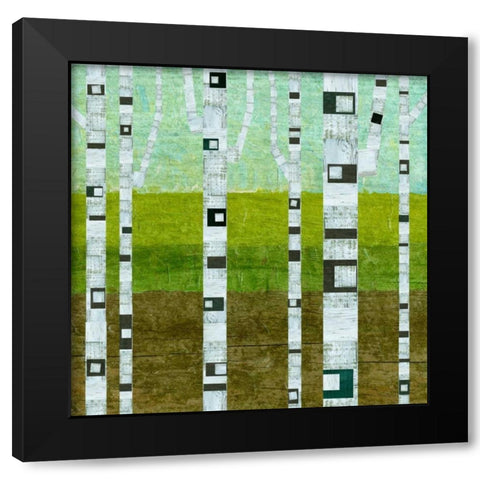 Summer Birches Black Modern Wood Framed Art Print with Double Matting by Calkins, Michelle