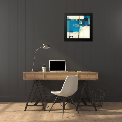 Calypso Blue I Black Modern Wood Framed Art Print by Colter, Deborah T.