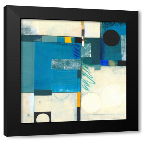 Calypso Blue I Black Modern Wood Framed Art Print by Colter, Deborah T.