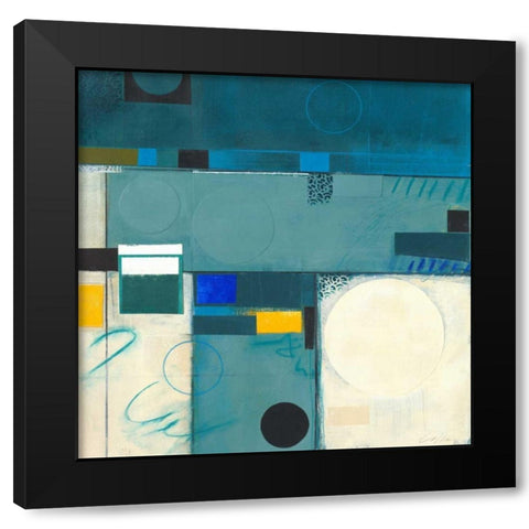 Calypso Blue III Black Modern Wood Framed Art Print by Colter, Deborah T.