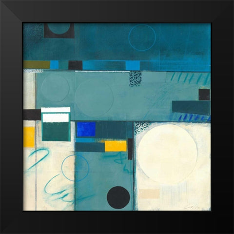 Calypso Blue III Black Modern Wood Framed Art Print by Colter, Deborah T.