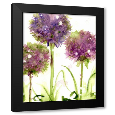 Alliums Black Modern Wood Framed Art Print by Derman, Dawn