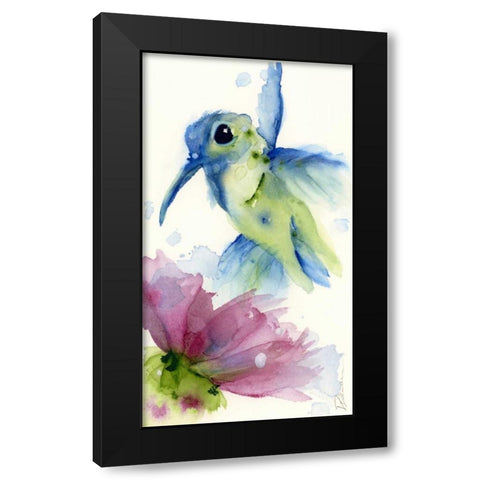 Lilac and Blue Black Modern Wood Framed Art Print with Double Matting by Derman, Dawn