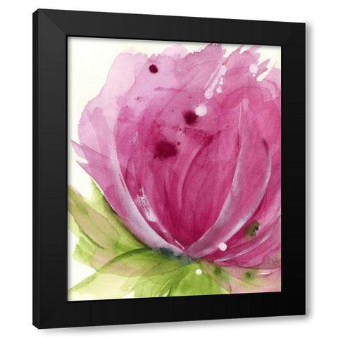 Pink Black Modern Wood Framed Art Print by Derman, Dawn