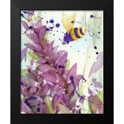Pollinator Black Modern Wood Framed Art Print by Derman, Dawn