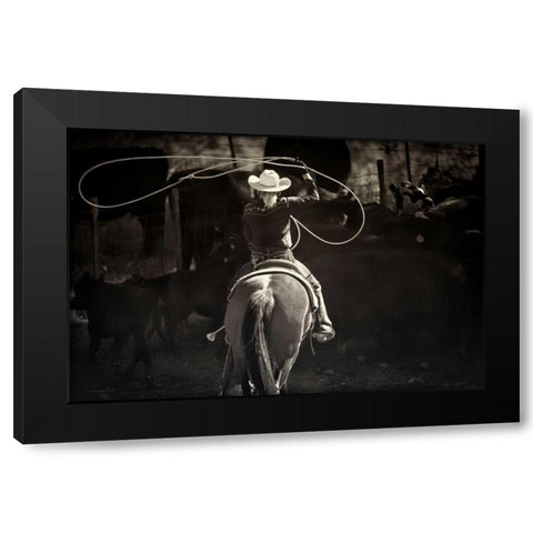 American Cowgirl Black Modern Wood Framed Art Print with Double Matting by Dearing, Lisa