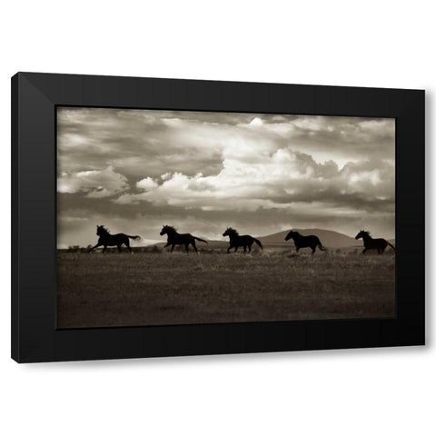 Racing The Clouds Black Modern Wood Framed Art Print by Dearing, Lisa