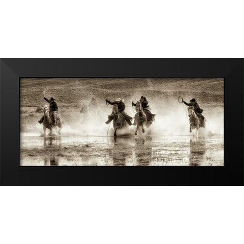Splash Dance II Black Modern Wood Framed Art Print by Dearing, Lisa