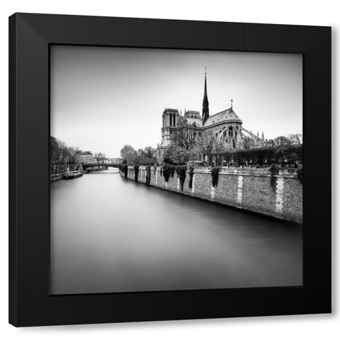 Notre Dame II Black Modern Wood Framed Art Print by Dragt, Wilco