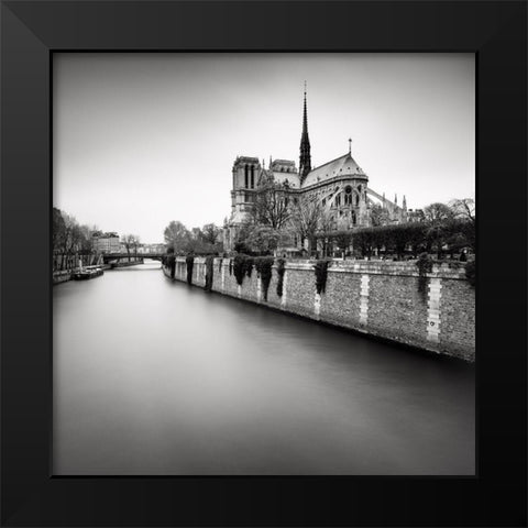 Notre Dame II Black Modern Wood Framed Art Print by Dragt, Wilco