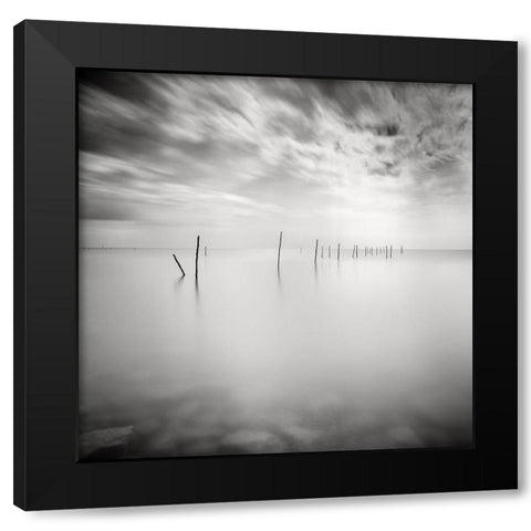 Twenty Two Sticks Black Modern Wood Framed Art Print with Double Matting by Dragt, Wilco