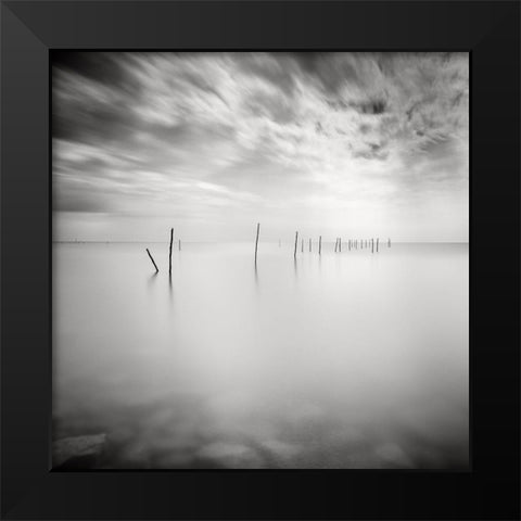 Twenty Two Sticks Black Modern Wood Framed Art Print by Dragt, Wilco
