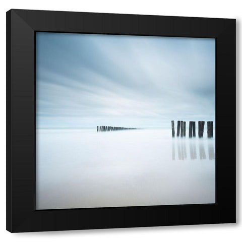 Whispering Black Modern Wood Framed Art Print by Dragt, Wilco