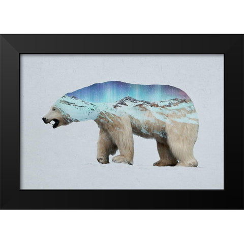 The Arctic Polar Bear Black Modern Wood Framed Art Print by Davies Babies