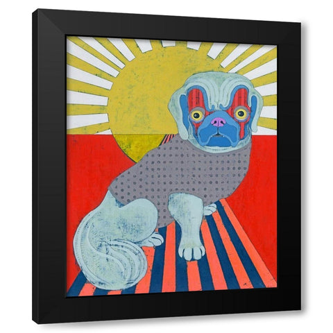 Pekingese Black Modern Wood Framed Art Print with Double Matting by Davis, Jennifer