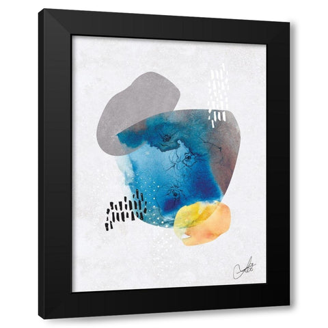 Indigo Blossom No. 1 Black Modern Wood Framed Art Print by Duncan-He, Louis