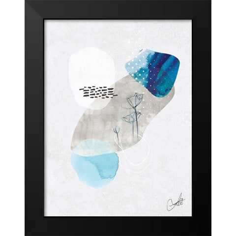 Indigo Blossom No. 2 Black Modern Wood Framed Art Print by Duncan-He, Louis