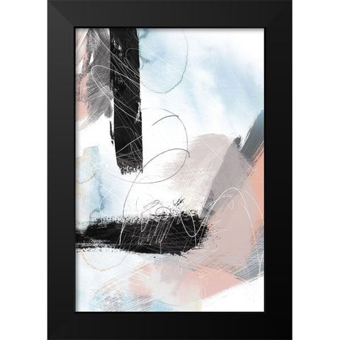 Abstract Blush No. 1 Black Modern Wood Framed Art Print by Duncan-He, Louis