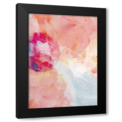 Abstract Turquoise Pink No. 2 Black Modern Wood Framed Art Print by Duncan-He, Louis