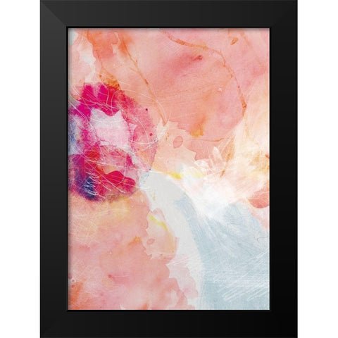 Abstract Turquoise Pink No. 2 Black Modern Wood Framed Art Print by Duncan-He, Louis