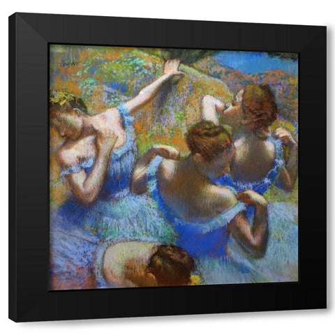 Ballerine dietro le quinte Black Modern Wood Framed Art Print by Degas, Edgar