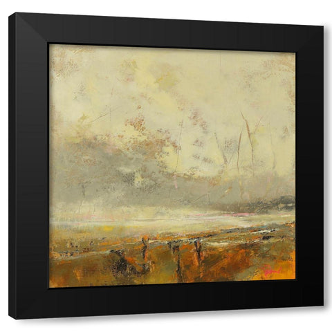 Farm Path Black Modern Wood Framed Art Print with Double Matting by Dennis, Patrick