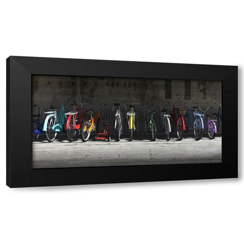 Bike Rack Black Modern Wood Framed Art Print with Double Matting by Decker, Cynthia