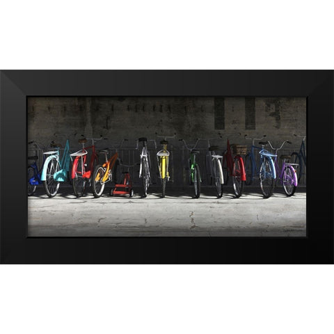 Bike Rack Black Modern Wood Framed Art Print by Decker, Cynthia